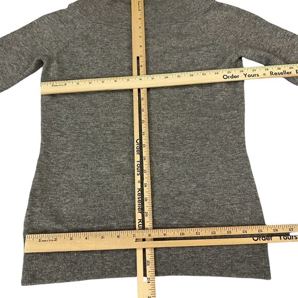 Ann Taylor Sweater Women Small Gray Wool Cashmere Long Sleeve Crew Neck Pullover - Picture 3 of 13